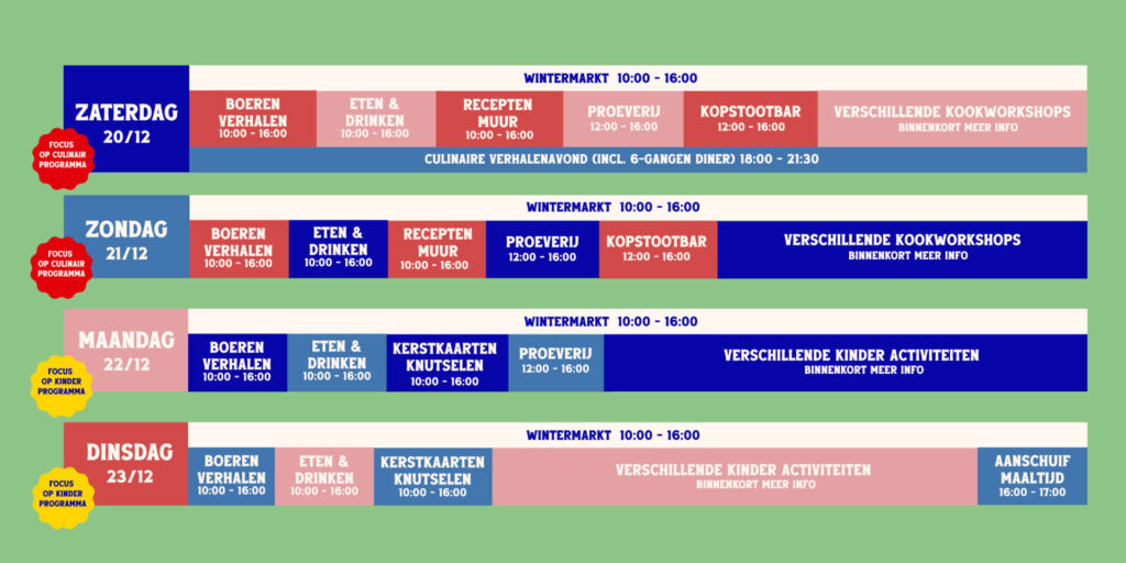 Timetable Polder Parade Wintermarkt 2025